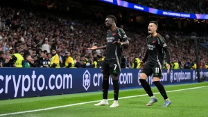 Scopri di più sull'articolo Real Madrid-Arsenal 1-2: colpo dei Gunners al Bernabeu, semifinale più vicina